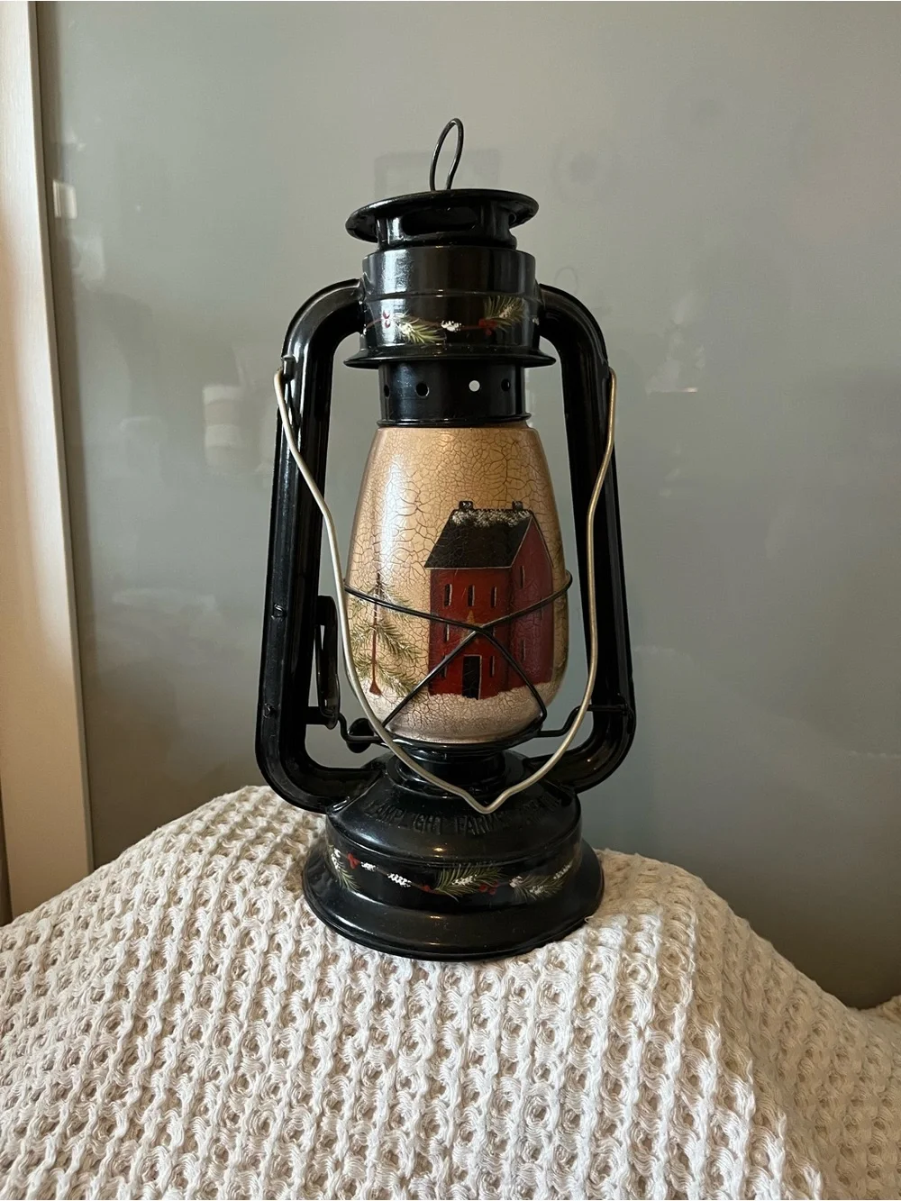 Vintage lamp, light farms, winter barn, oil lantern, and WOT 434